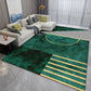 Emerald Green & Gold Rug | Modern Luxury Minimalist Area Carpet