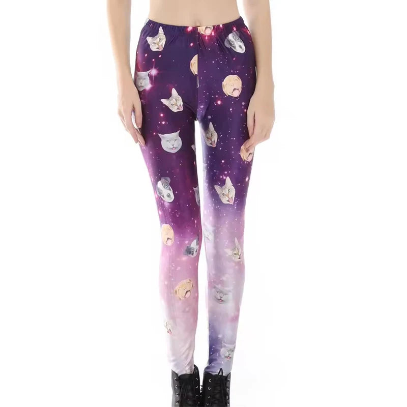 Galaxy Print Leggings | High-Stretch Space Gym Pants & Yoga Tights Set