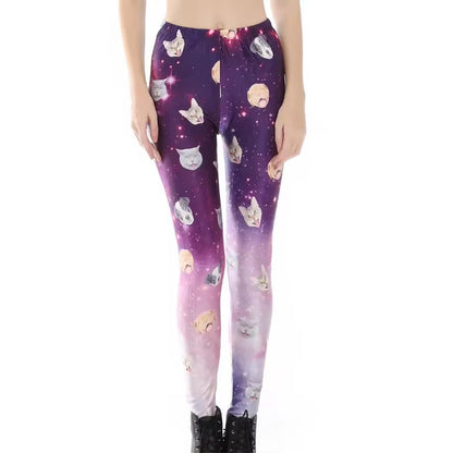 Galaxy Print Leggings | High-Stretch Space Gym Pants & Yoga Tights Set