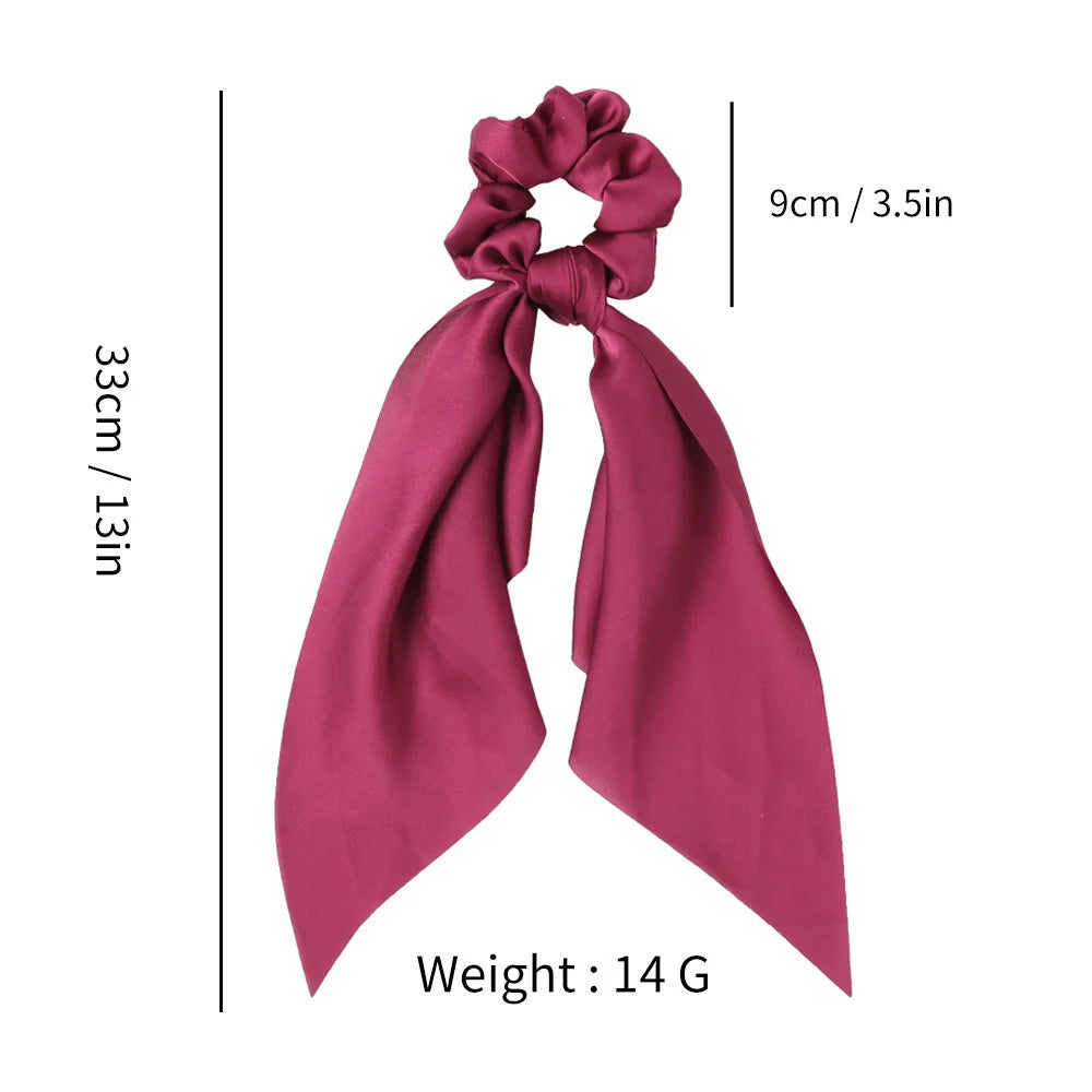 Scarf Pony Tail Scrunchie | Long Ribbon Bow Elastic Hair Tie