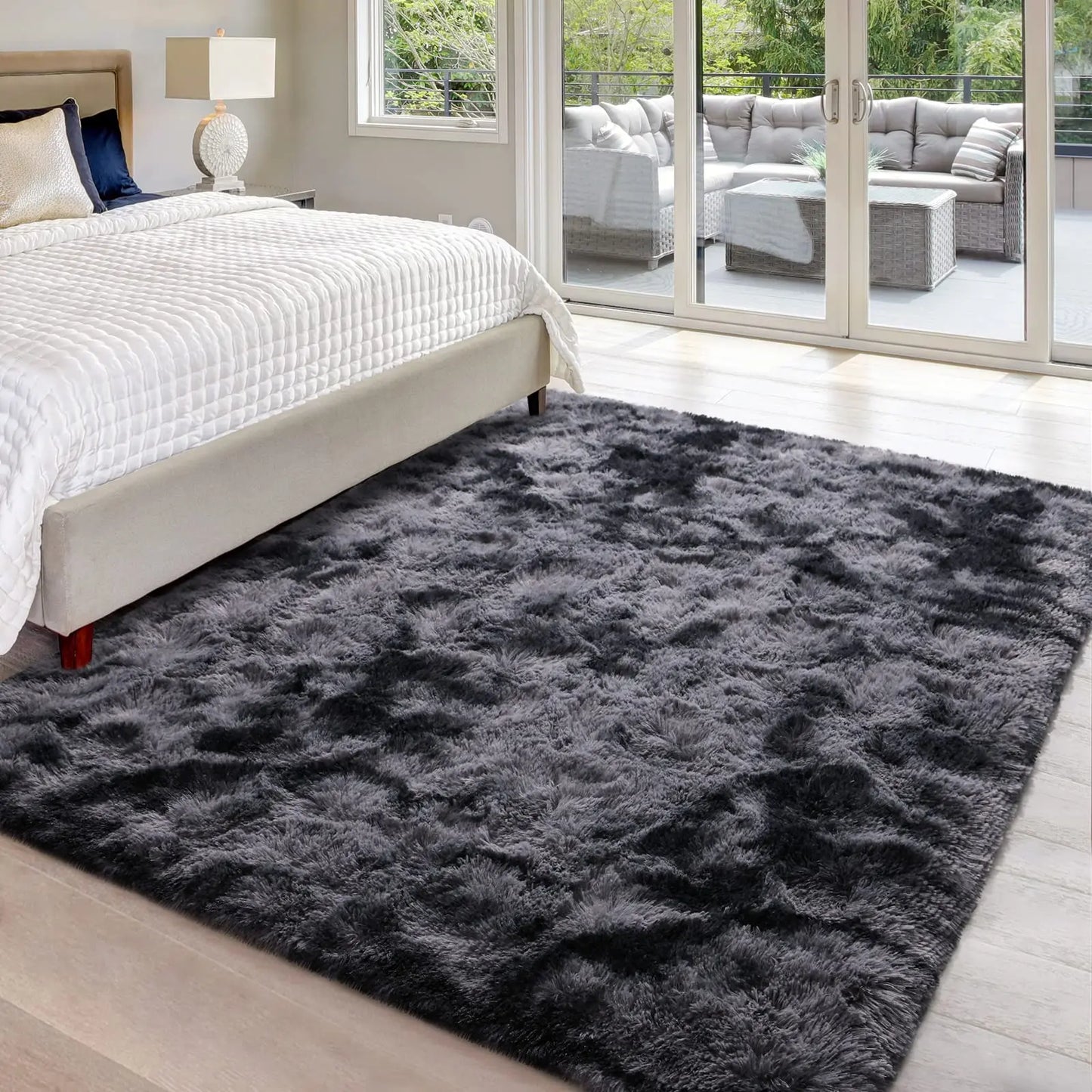 Soft Fluffy Tie-Dye Rug - Modern Plush Shaggy Area Carpet