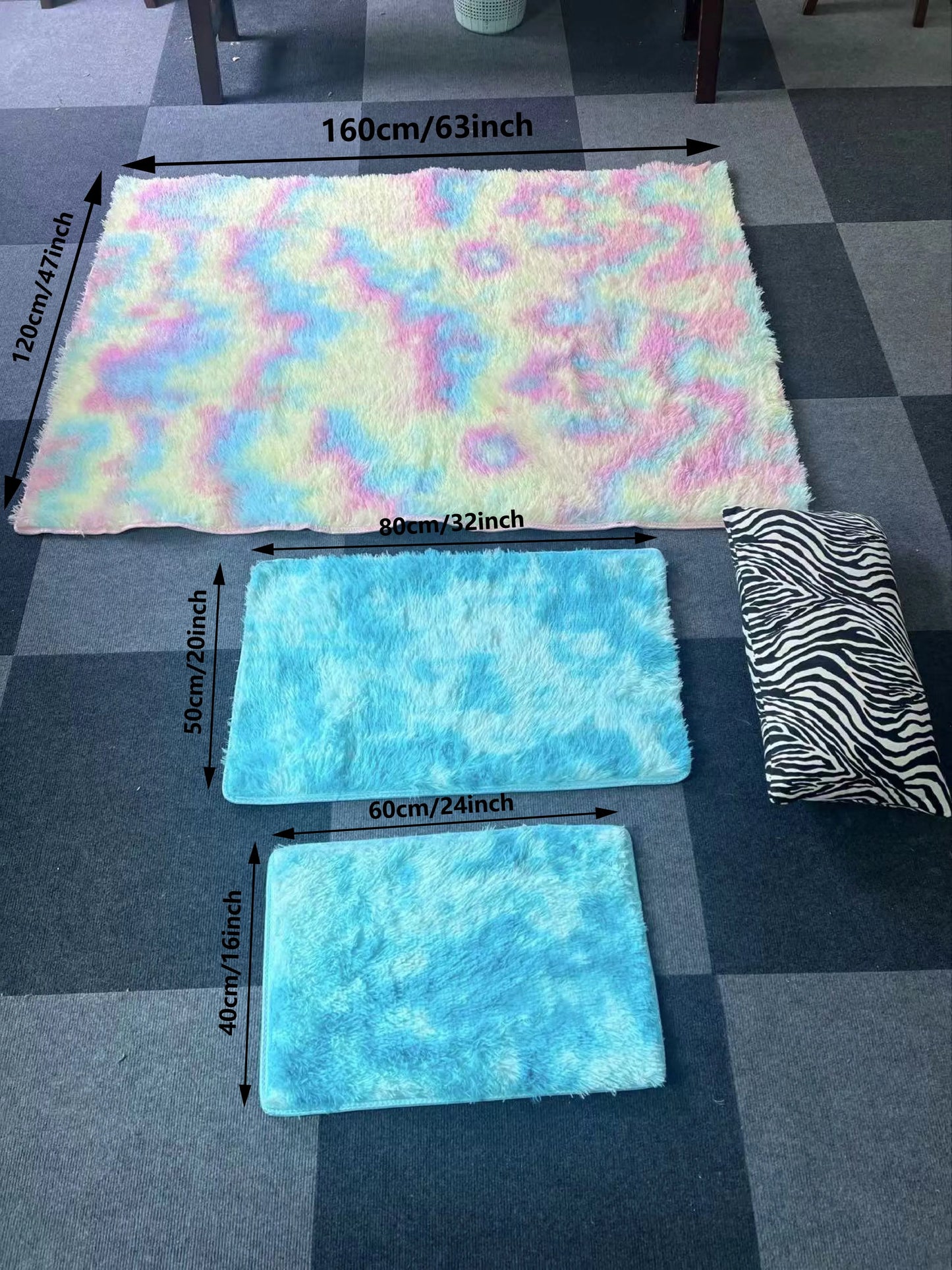 40x60cm Silk Wool Shag Rug - Soft Bedroom Mat & Prayer Carpet