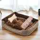 Large Dog Bed Warm Square Nest | Plush Pet Kennel Puppy Basket Cushion