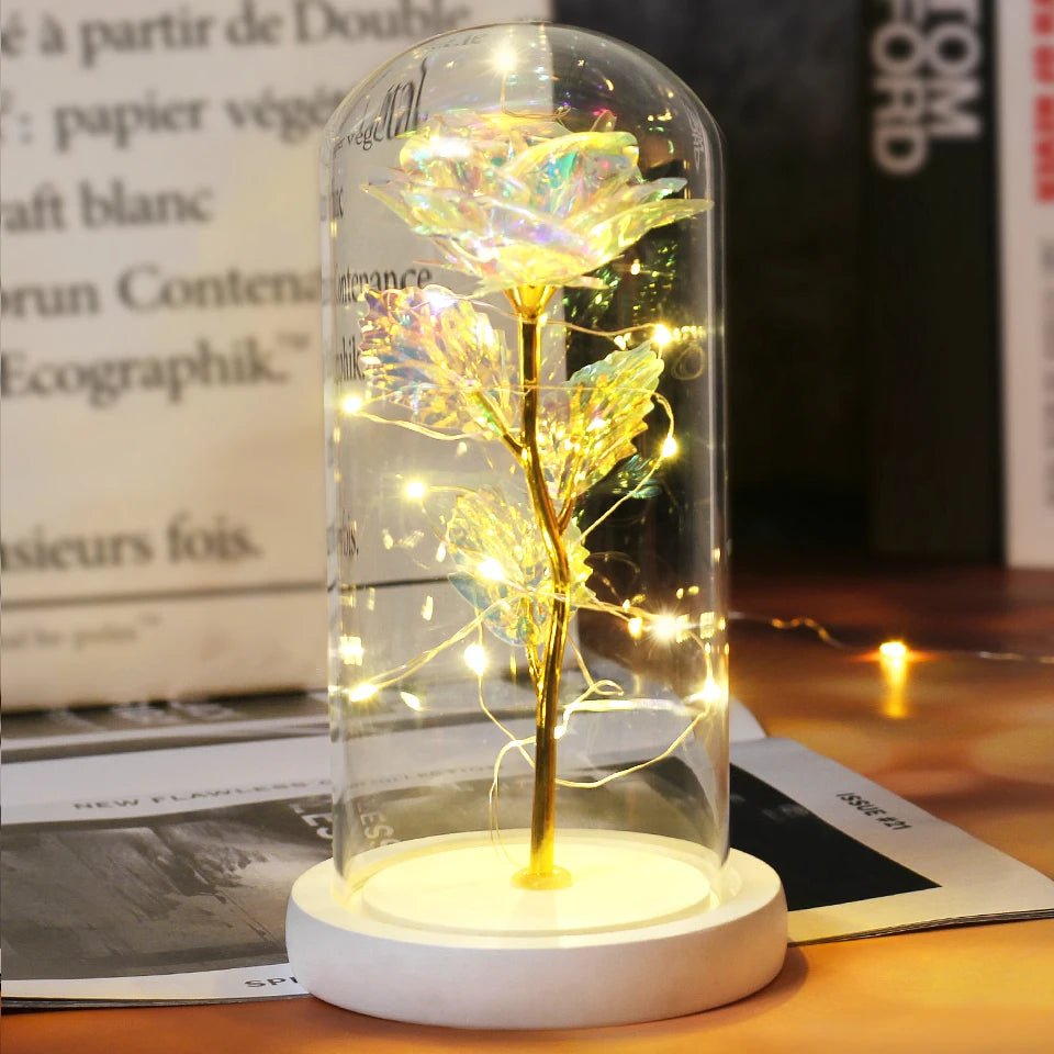 LED Enchanted Galaxy Rose in Glass Dome - Forever Flower Gift