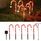 5-Piece Solar Christmas Candy Cane Lights - Pathway Decor