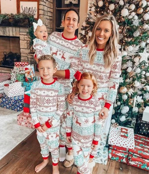 Family Matching Christmas PJs | Reindeer & Tartan Xmas Pyjama Set