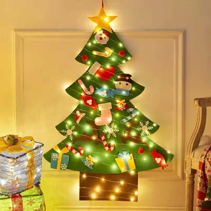 DIY Felt Christmas Tree for Kids - Toddler Wall Ornament Set
