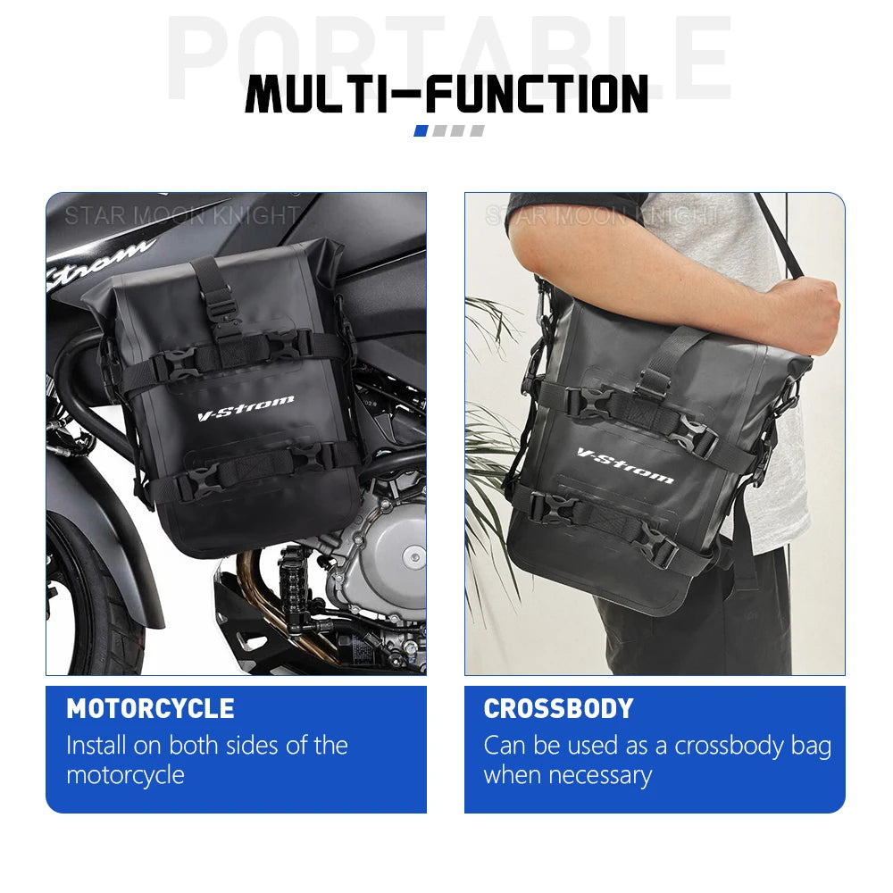V-Strom Crash Bar Bags | Waterproof DL650 DL1000 Frame Tool Pouches