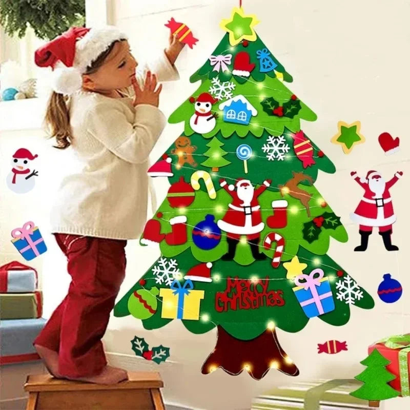 DIY Felt Christmas Tree Set - Kids Wall Decor & Ornaments