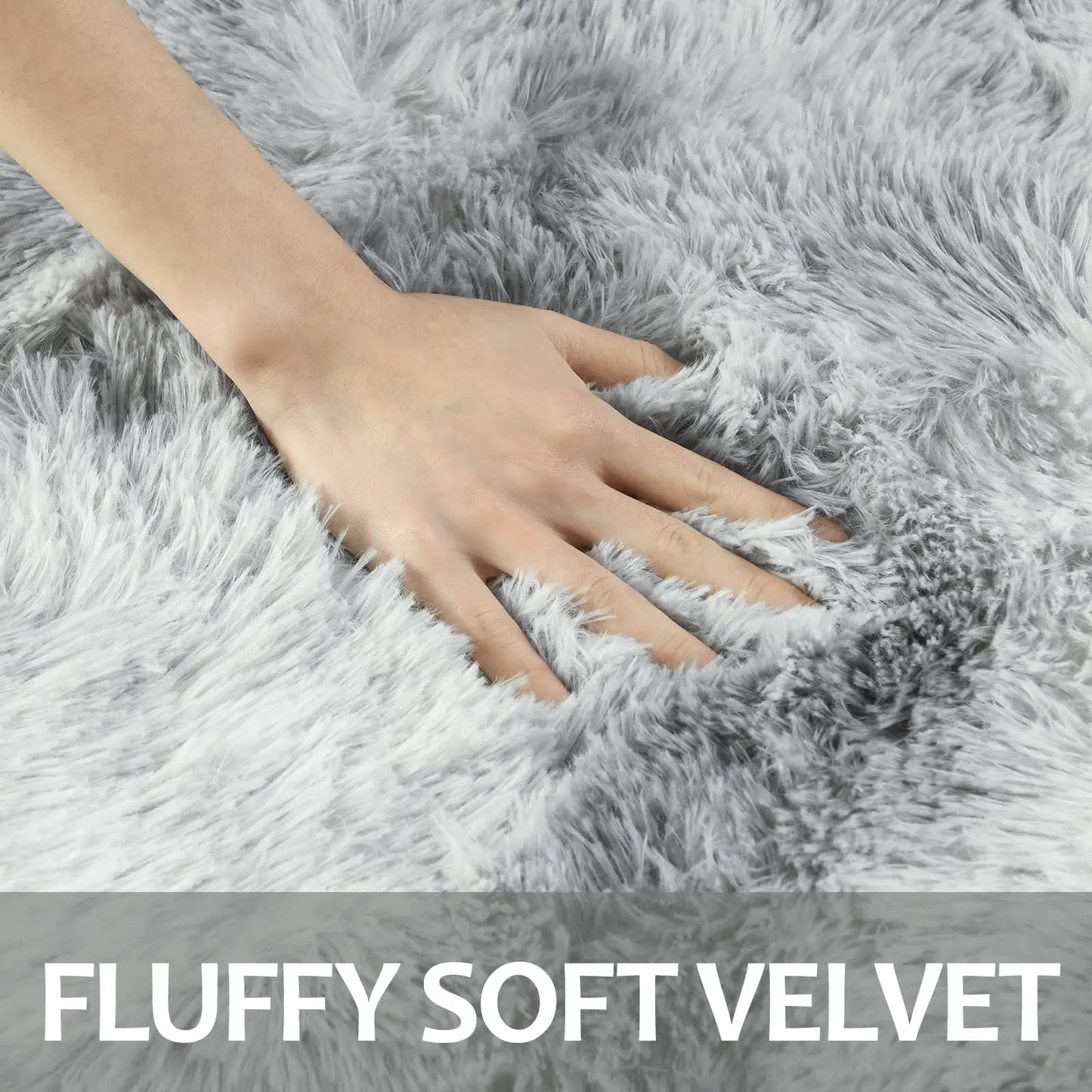 Soft Fluffy Tie-Dye Rug - Modern Plush Shaggy Area Carpet