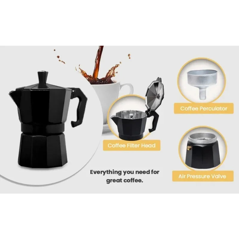 300ml Authentic Italian Espresso Coffee Maker - Stovetop