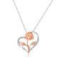 Rose Gold Heart Pendant Necklace | Elegant Cubic Zirconia Jewellery