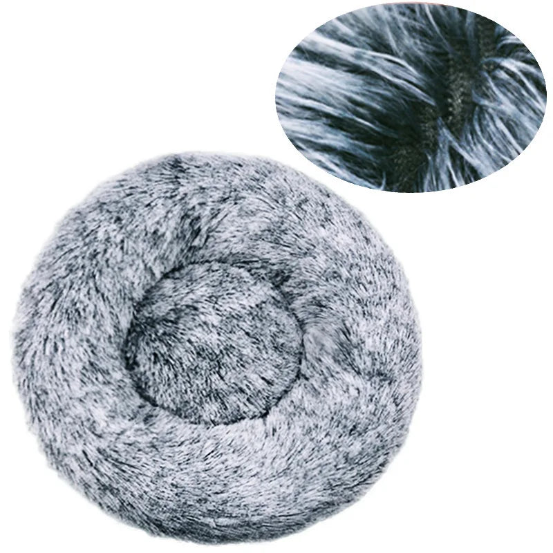Round Pet Bed | Super Soft Plush Dog House Winter Warm Sleeping Mat