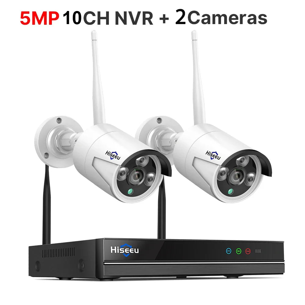 10CH Wireless WiFi CCTV Security System - 5MP HD Night Vision