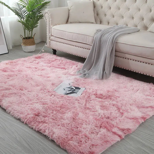 Soft Fluffy Tie-Dye Rug - Modern Plush Shaggy Area Carpet