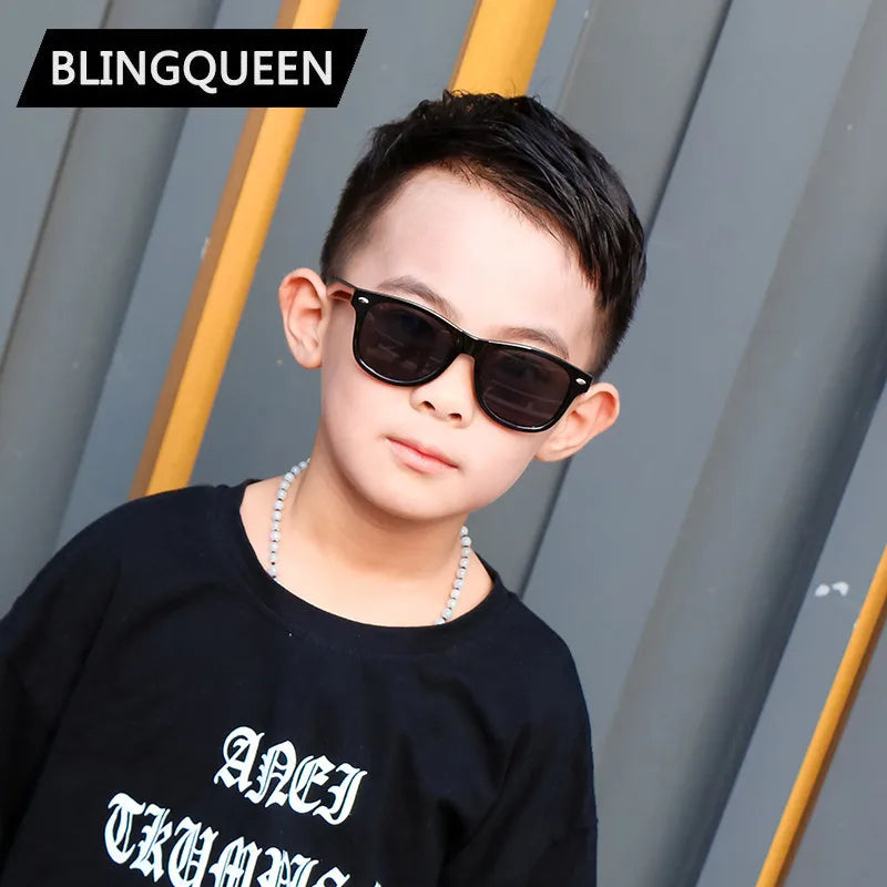Childrens Ink Glasses | Kids Rice Nail Square Fashion Sunglasses Set