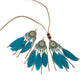 Feather Necklace Earring Set | Vintage Sun Pattern Handmade Jewellery