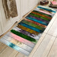 Coastal Shell & Wood Print Mat | Nautical Patchwork Area Rug