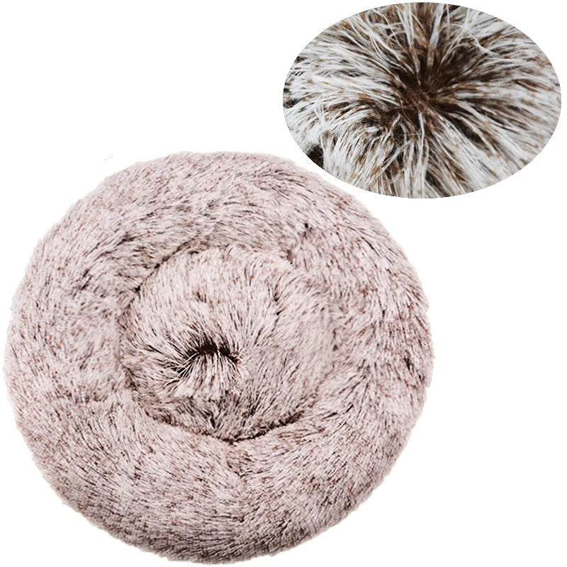 Round Pet Bed | Super Soft Plush Dog House Winter Warm Sleeping Mat