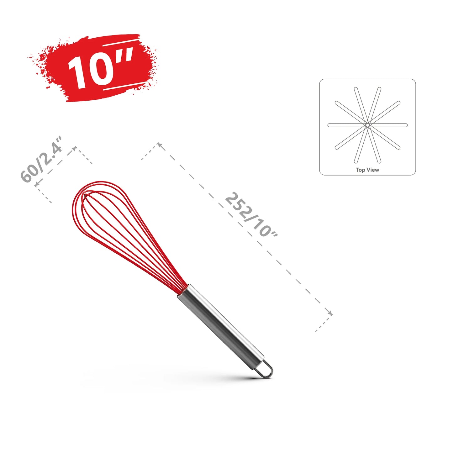 Stainless Steel Balloon Whisk Set | 8" 10" 12" Manual Egg Beater Tools