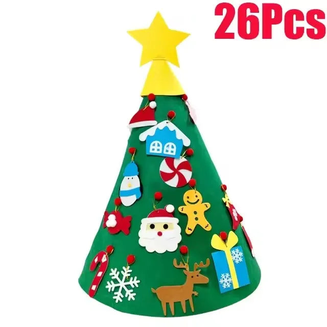 DIY Felt Christmas Tree for Kids - Toddler Wall Ornament Set