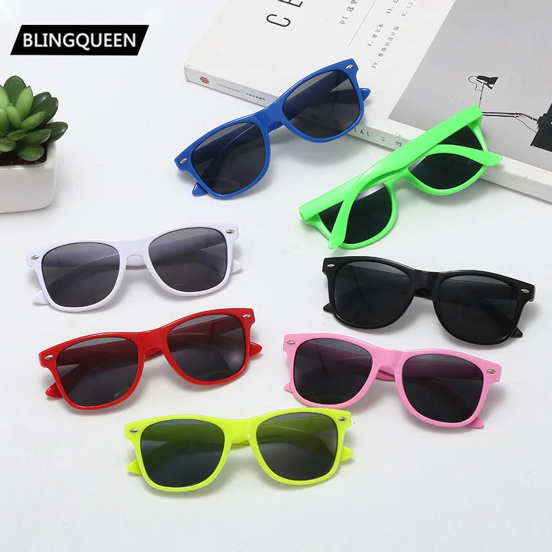Childrens Ink Glasses | Kids Rice Nail Square Fashion Sunglasses Set