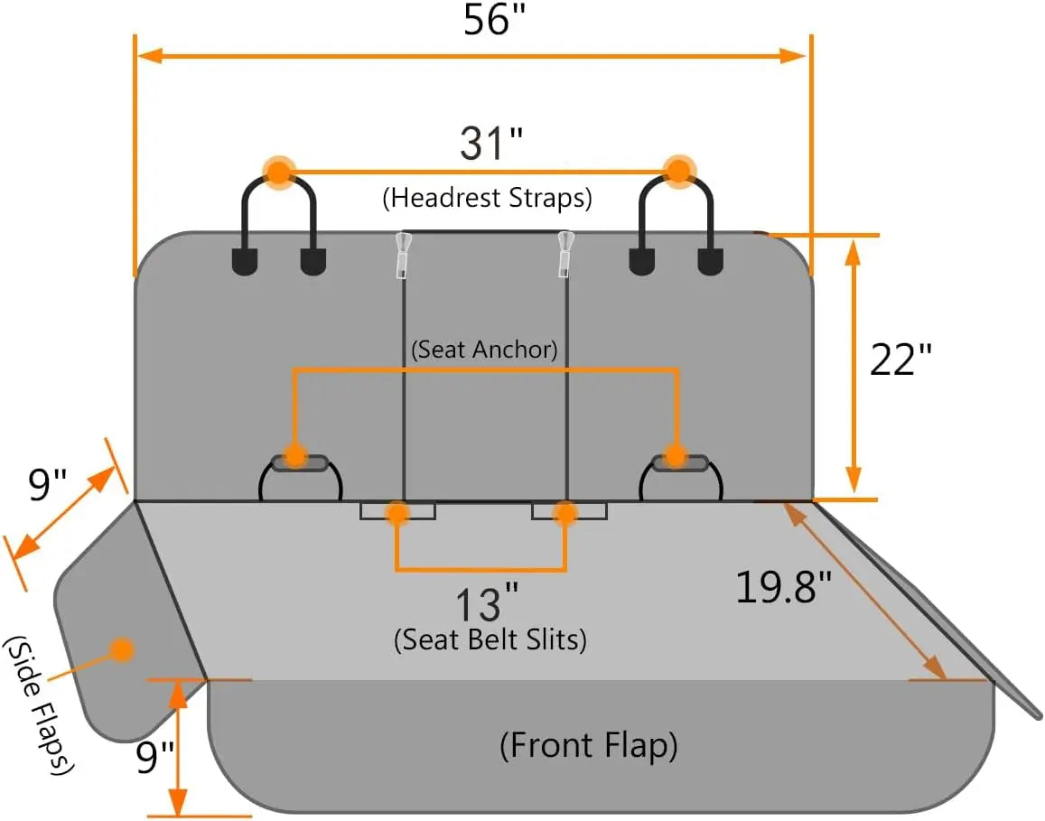 Dog Car Seat Cover - Waterproof Nonslip Pet Hammock for SUV