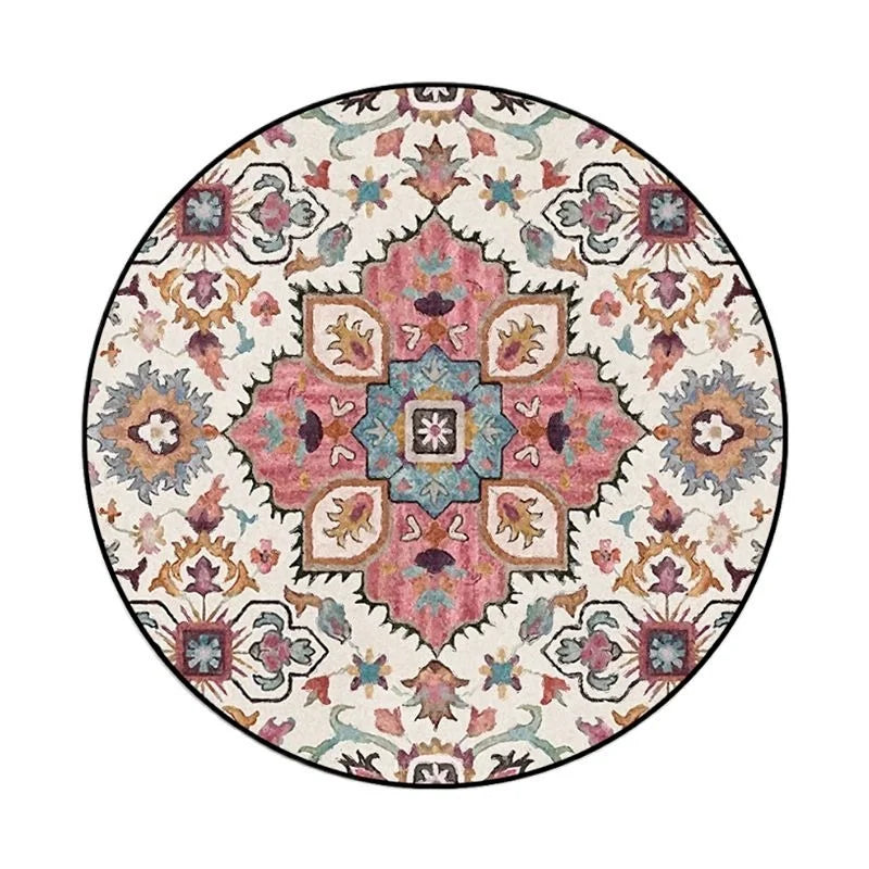 Bohemia Mandala Round Carpet - Geometric Ethnic Floor Mat
