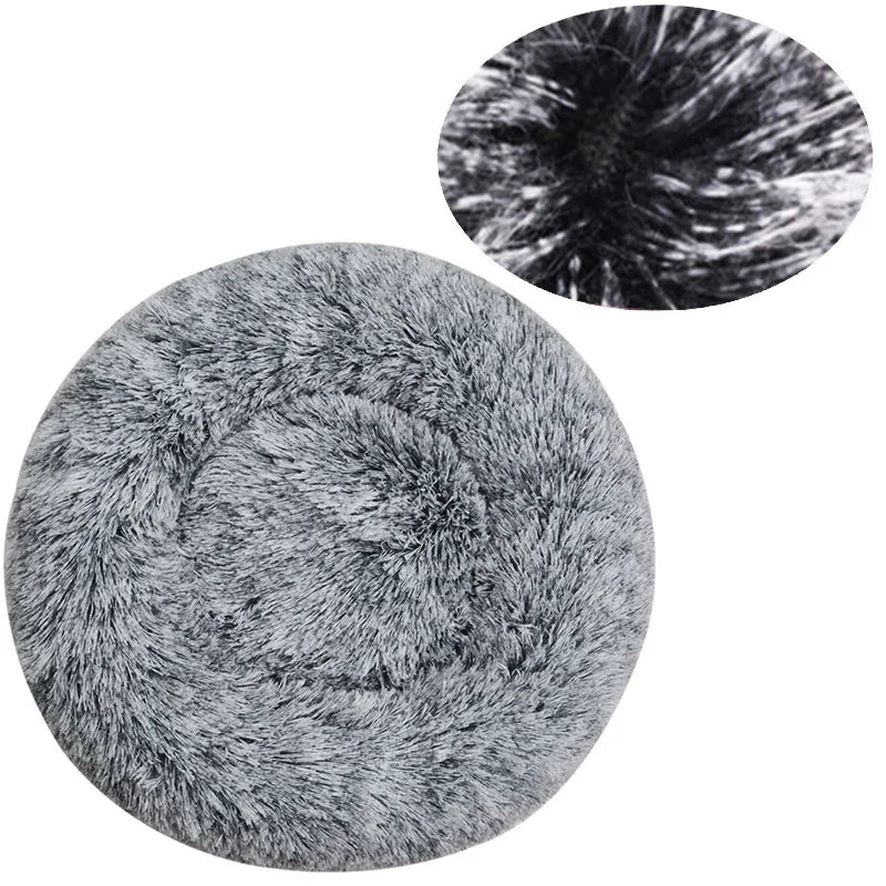 Round Pet Bed | Super Soft Plush Dog House Winter Warm Sleeping Mat