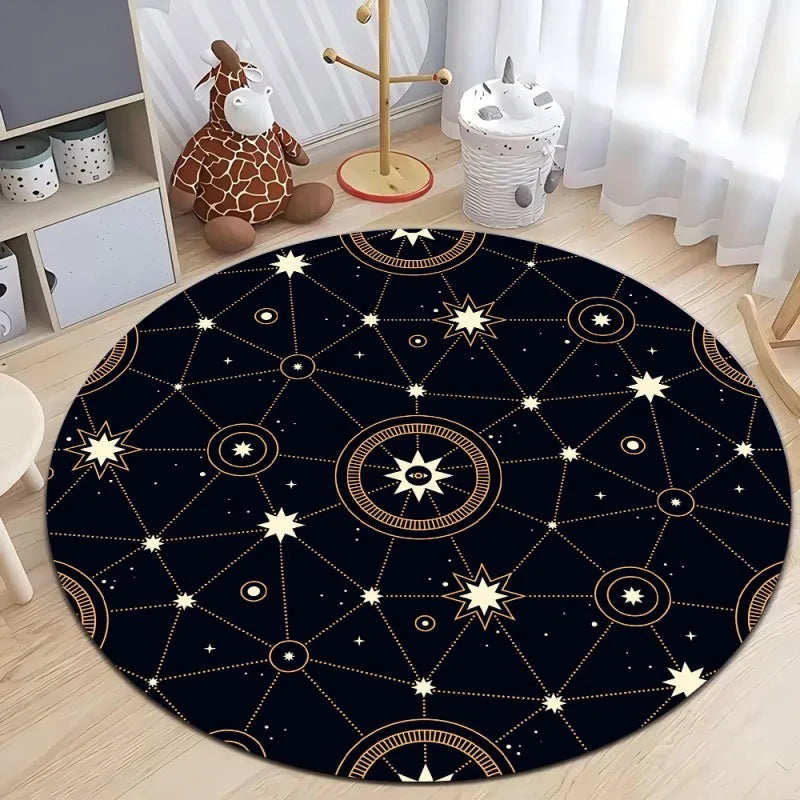 Space Round Rug Buy Outer Space Planet Round Rug | Kids Bedroom Non-Slip Swivel Chair ...