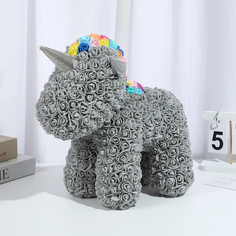 25cm Rose Unicorn PE Flower Gift | Valentines Day Magic Decor for Her