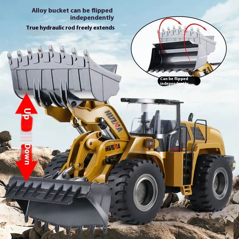 RC Bulldozer 1/14 Scale | 10CH Heavy Duty All-Alloy Metal Wheel Loader