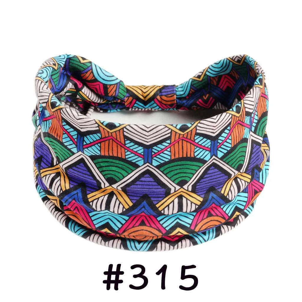 Boho Headbands for Women - Knotted Wide Stretch Turban Wrap