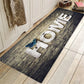 Coastal Shell & Wood Print Mat | Nautical Patchwork Area Rug