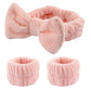 3Pcs Spa Headband & Wristband Set | Microfiber Face Wash Makeup Band