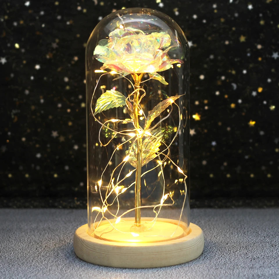 LED Enchanted Galaxy Rose in Glass Dome - Forever Flower Gift