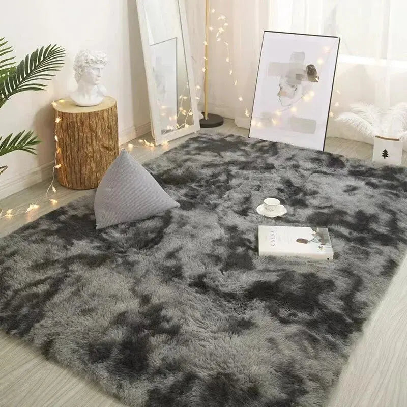 40x60cm Silk Wool Shag Rug - Soft Bedroom Mat & Prayer Carpet
