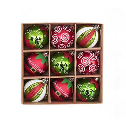 9-Piece 6cm Christmas Ball Ornaments - Shatterproof Baubles