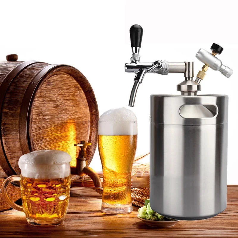 Mini Keg Growler Kit 2L - Stainless Steel Beer Dispenser
