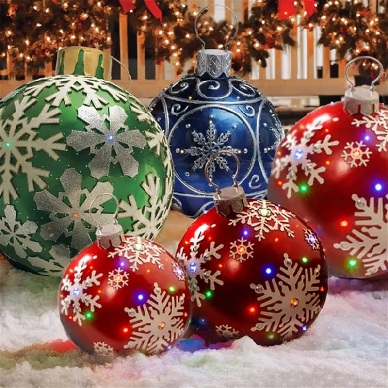 60cm Giant Outdoor Christmas Inflatable Ball - PVC Ornament