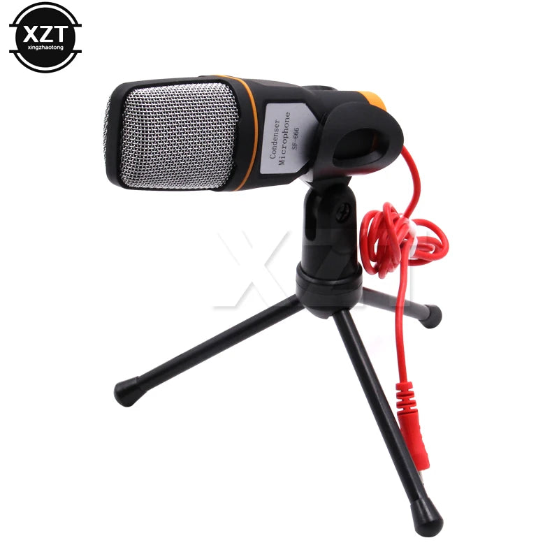 3.5mm Condenser Microphone with Tripod Stand | HiFi Studio Mic for PC, Laptop, and Recording