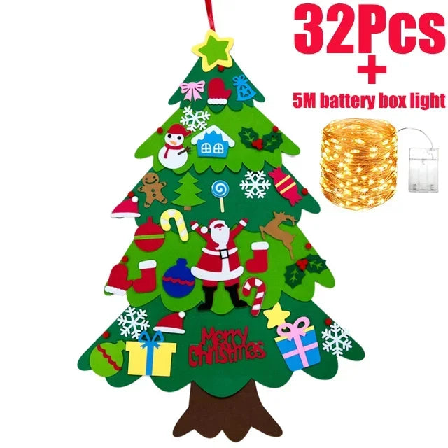 DIY Felt Christmas Tree Set - Kids Wall Decor & Ornaments