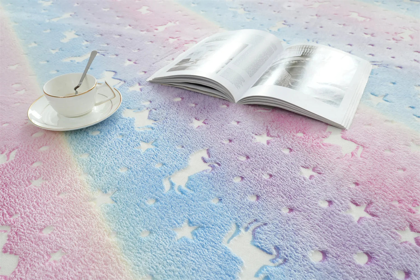 Glow in the Dark Stars Rug | Luminous Non-Slip Kids Room Bedroom Mat