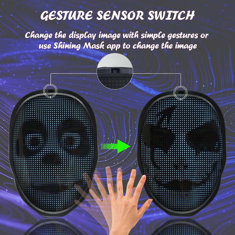 Programmable LED Mask - Bluetooth App Control Face Transform
