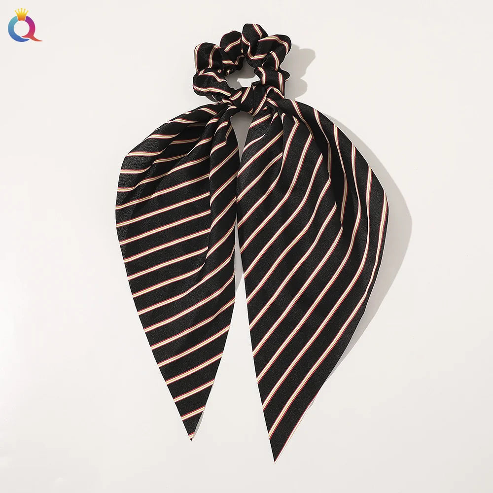 Scarf Pony Tail Scrunchie | Long Ribbon Bow Elastic Hair Tie