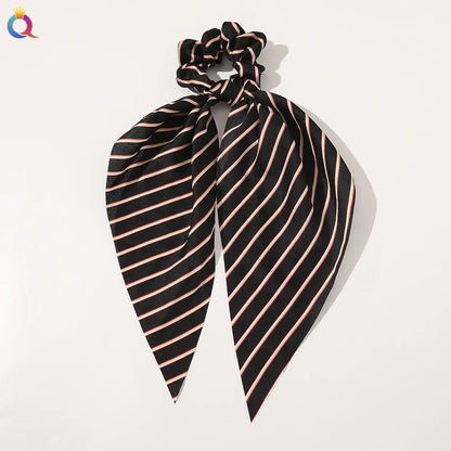 Scarf Pony Tail Scrunchie | Long Ribbon Bow Elastic Hair Tie