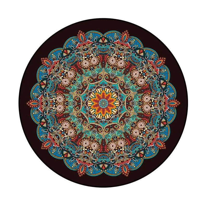 Bohemia Mandala Round Carpet - Geometric Ethnic Floor Mat