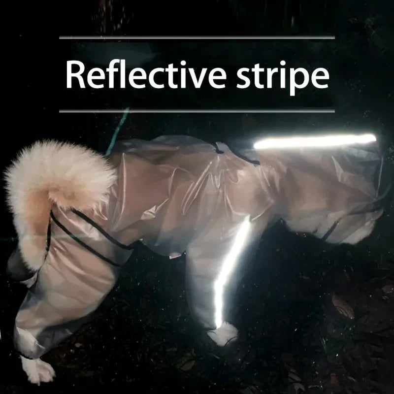Transparent Dog Raincoat Jumpsuit - Full Body Waterproof Jacket