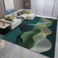 Emerald Green & Gold Rug | Modern Luxury Minimalist Area Carpet