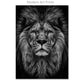 Black & White Lion Canvas Painting | Modern Animal Wall Art Mural Print